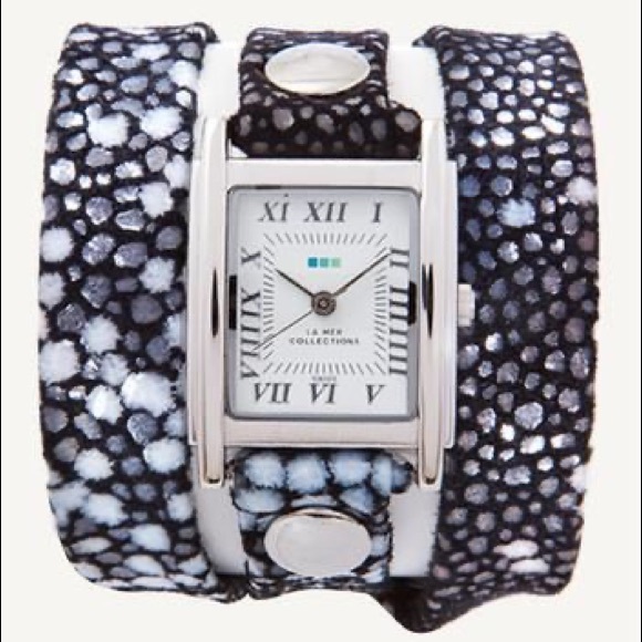 NIB La Mer 'Stingray' Suede Wrap Watch - Picture 1 of 4